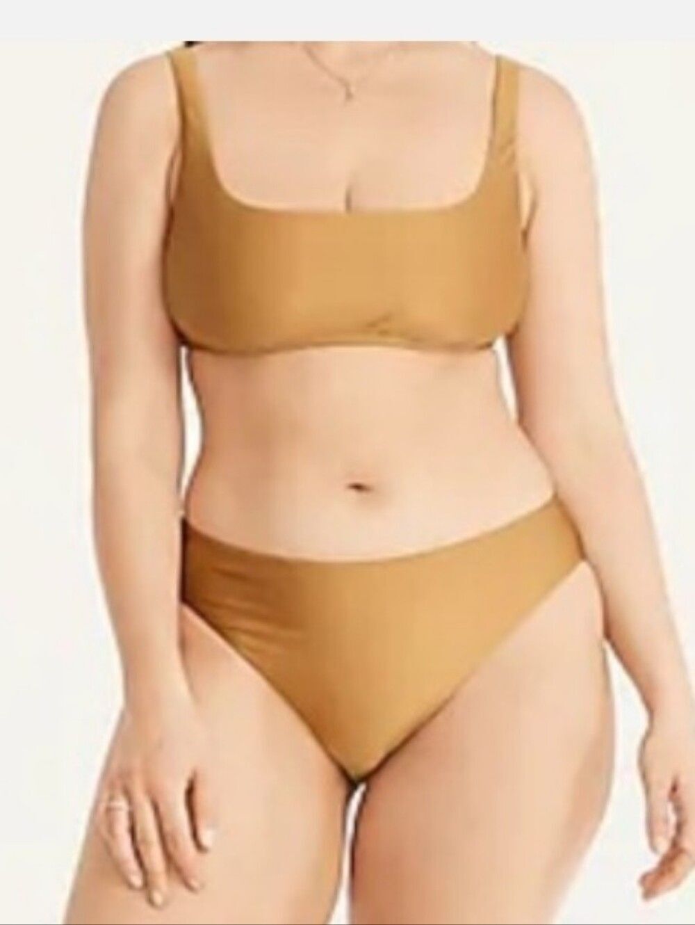 J. Crew NWT Bikini Set High Waist Bottom And Top Set Shiny Liquid Bronze XXL